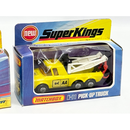 762 - 2 vintage Matchbox Superkings trucks. A K-11 Pick-Up Truck. A Scammell Heavy Wreck Truck.