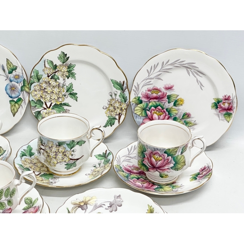 288 - Royal Albert Flower of the Month Series. Tea service. Nearly complete set. 3 pieces missing, includi... 