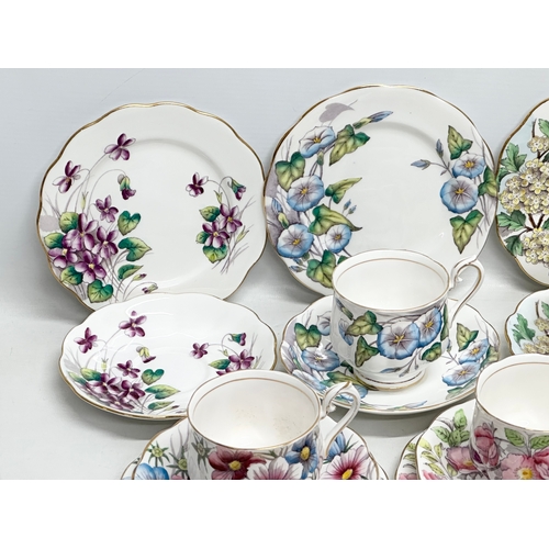 288 - Royal Albert Flower of the Month Series. Tea service. Nearly complete set. 3 pieces missing, includi... 