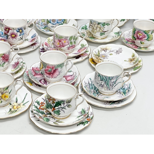 288 - Royal Albert Flower of the Month Series. Tea service. Nearly complete set. 3 pieces missing, includi... 