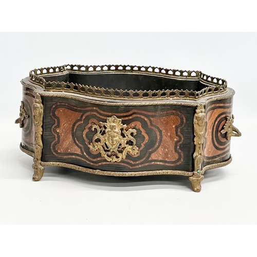 17 - A 19th Century French Napoleon III kingwood jardiniere, with brass ormolu mounts. 41x27x16.5cm