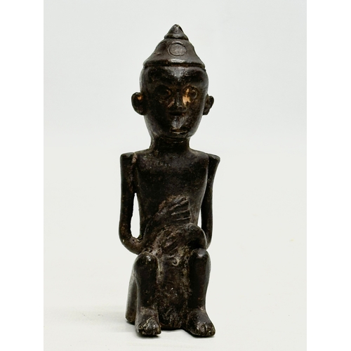 242 - Three 19th Century African bronze figures. 14.5cm. 12cm.