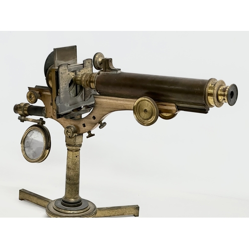 18 - Smith & Beck. A 19th Century brass monocular microscope.