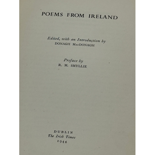 379 - Poems From Ireland. Edited by Donagh Mac Donagh. 1st edition. Dublin 1944. 41 Contributors.