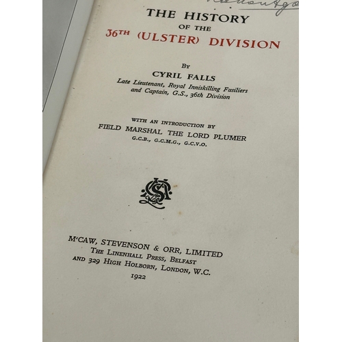 380 - The History of The 36th Ulster Division by Cyril Falls. 1st September 1922. Belfast.