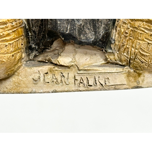 398 - Jean Marie Falke. A signed terracotta sculpture. 18x10x25cm