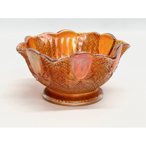 580 - 2 Early 20th Century Fenton Carnival Glass bowls. 16x15x8cm. 15x14x5cm