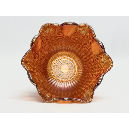 580 - 2 Early 20th Century Fenton Carnival Glass bowls. 16x15x8cm. 15x14x5cm