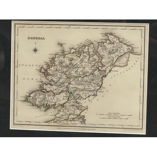 410 - An Early 19th Century Irish band coloured map of Donegal. 1830. Drawn by R. Creighton. Engraved by I... 