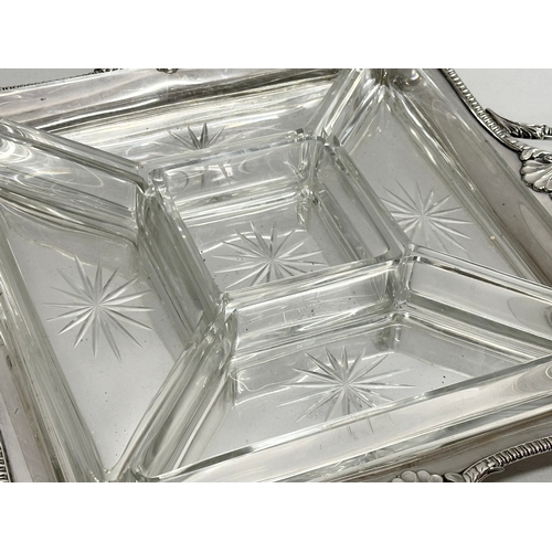 425 - A Sharman O’Neill silver plated serving tray. Together with a Late 19th/Early 20th Century pieces si... 