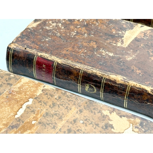 412 - A collection of 18th and Early 19th Century leather bound books. Including The Works of Horace.