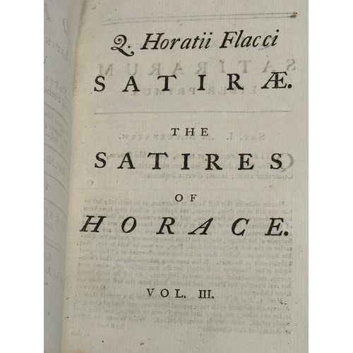 412 - A collection of 18th and Early 19th Century leather bound books. Including The Works of Horace.