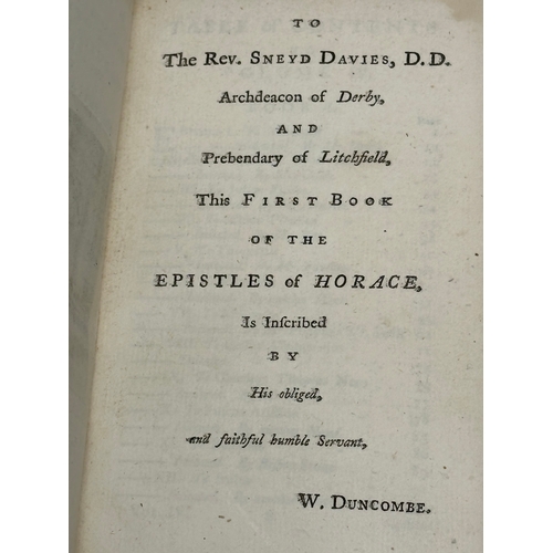 412 - A collection of 18th and Early 19th Century leather bound books. Including The Works of Horace.