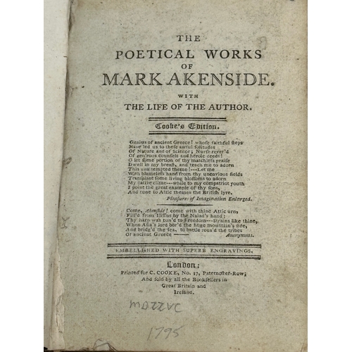 412 - A collection of 18th and Early 19th Century leather bound books. Including The Works of Horace.