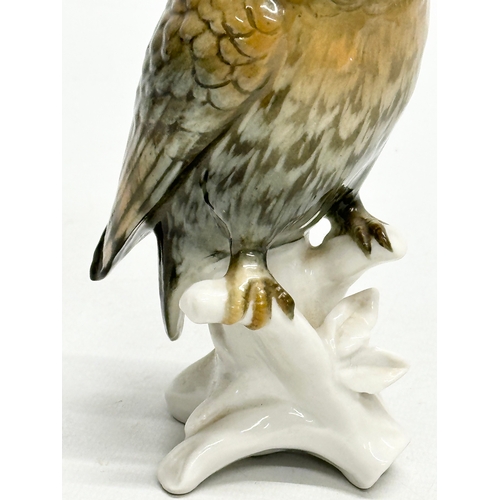 812 - A Karl Ens pottery owl. 16cm