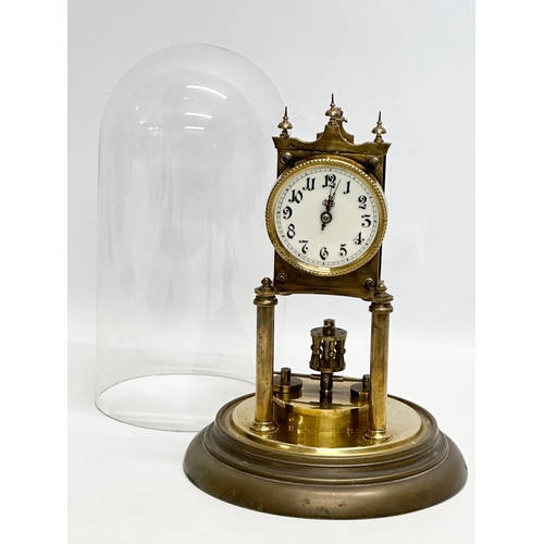 818 - Gustav Becker. A brass anniversary clock. 19x31cm