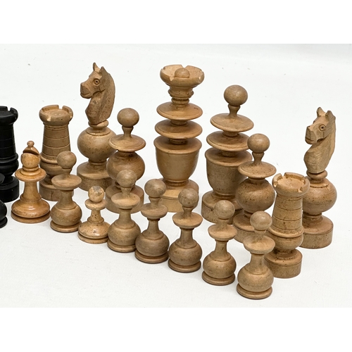 99 - Late 19th/Early 20th Century Regency style chess pieces.