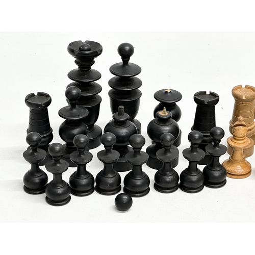 99 - Late 19th/Early 20th Century Regency style chess pieces.