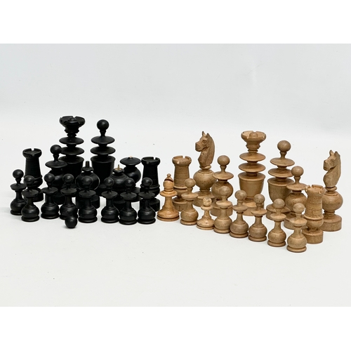 99 - Late 19th/Early 20th Century Regency style chess pieces.