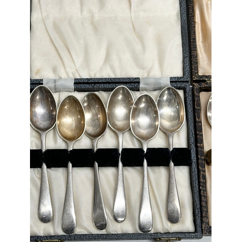 827 - A quantity of silver plated and stainless cutlery.