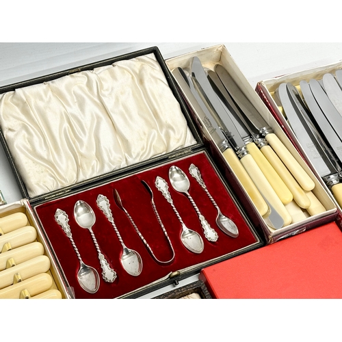 827 - A quantity of silver plated and stainless cutlery.