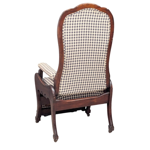 570 - A Late 19th Century mahogany reclining chair(4)