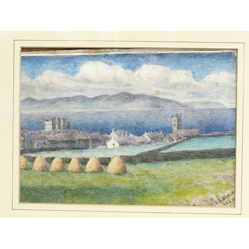 422 - A pair of Early 20th Century gilt framed watercolour drawings. S. C. Black. Dated 1920. Frames 37x42... 