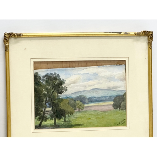 422 - A pair of Early 20th Century gilt framed watercolour drawings. S. C. Black. Dated 1920. Frames 37x42... 