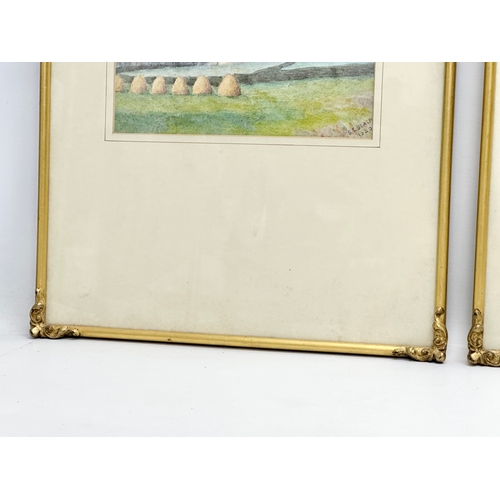 422 - A pair of Early 20th Century gilt framed watercolour drawings. S. C. Black. Dated 1920. Frames 37x42... 