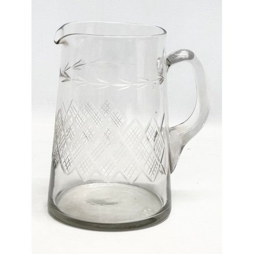 361 - Late 19th/Early 20th Century etched glass jugs and mug.