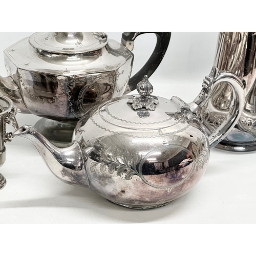 842 - 19th Century silver plated teapots and coffee pot.