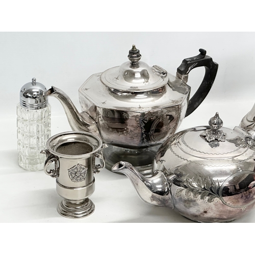 842 - 19th Century silver plated teapots and coffee pot.