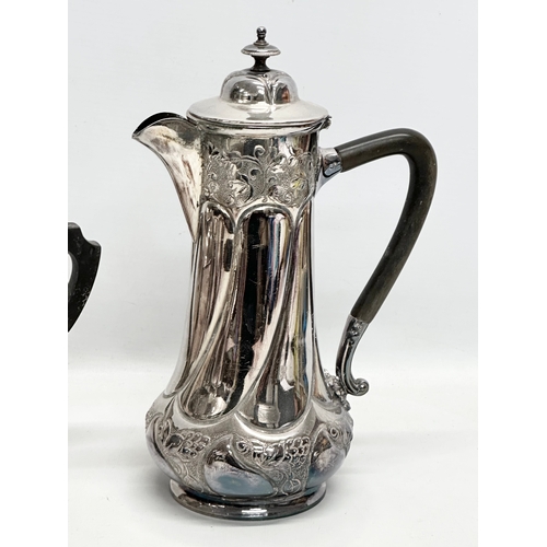 842 - 19th Century silver plated teapots and coffee pot.