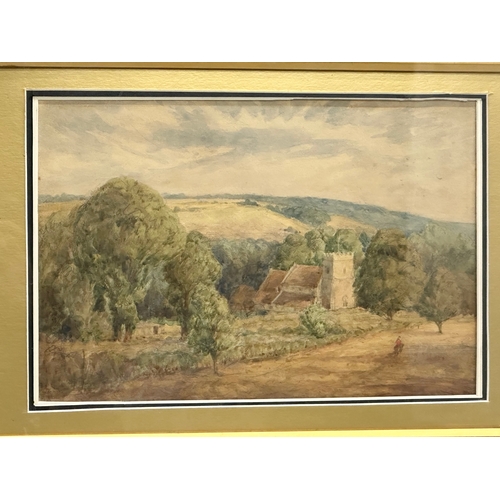 357 - A Late 19th Century watercolour drawing. In original gilt frame. 37x25cm. Frame 61x46cm