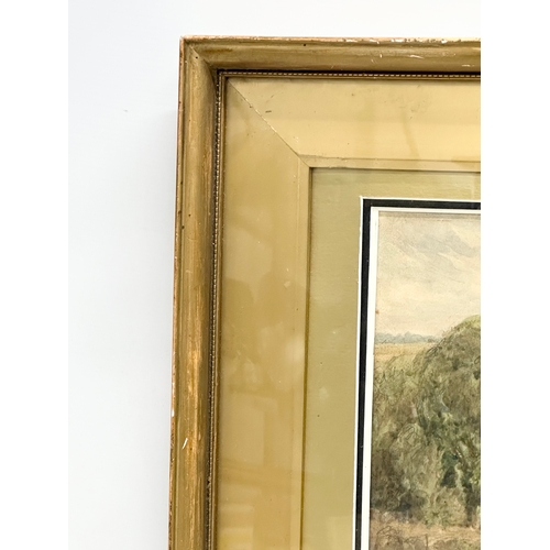 357 - A Late 19th Century watercolour drawing. In original gilt frame. 37x25cm. Frame 61x46cm