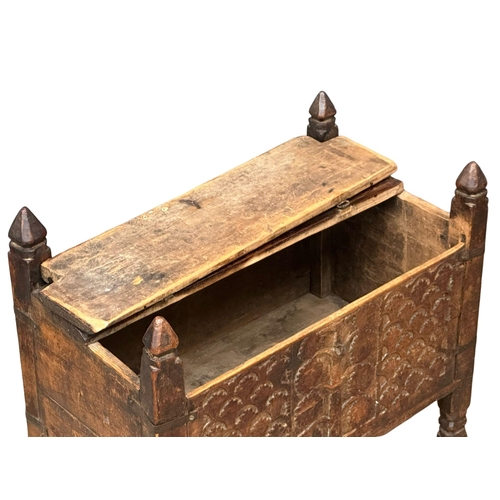 123 - A 19th Century Pakistani Swat Valley chest. 74x42x66cm.