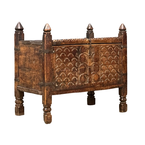 123 - A 19th Century Pakistani Swat Valley chest. 74x42x66cm.