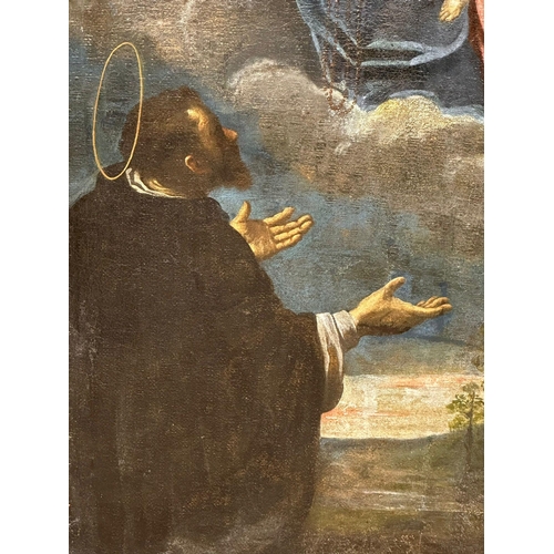 3 - A very large Late 17th Century Italian oil on canvas. Of Madonna & Child with St Francis and St Domi... 