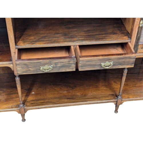 316 - A Late Victorian inlaid rosewood mirror back chiffonier / sideboard. 137x41x190cm