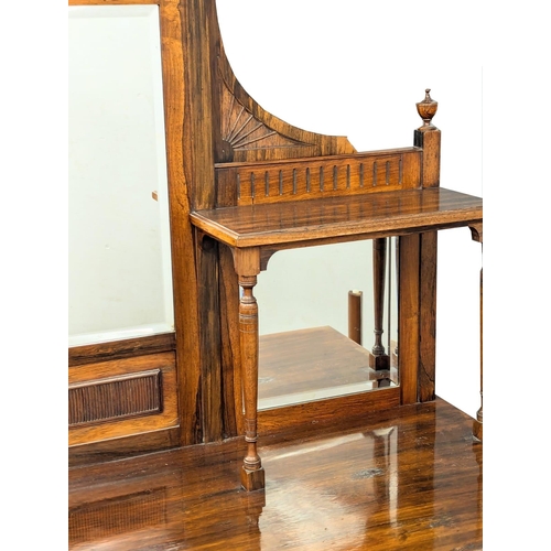 316 - A Late Victorian inlaid rosewood mirror back chiffonier / sideboard. 137x41x190cm