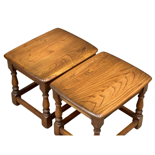 329 - An Ercol “Golden Dawn” coffee table with 2 nesting side tables. 114x50x41cm