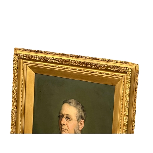 50 - Frank Albert Philips (1849-1913) a large good quality oil portrait on canvas. In original gilt frame... 