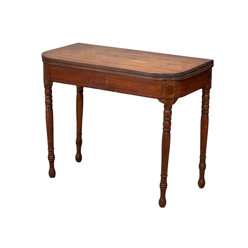 536 - A George IV inlaid mahogany turnover tea table. Circa 1820. 92x46x76cm