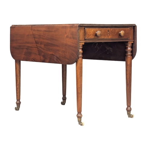 544 - A George IV mahogany dropleaf supper table / Pembroke table with drawer and dummy drawers. Circa 182... 