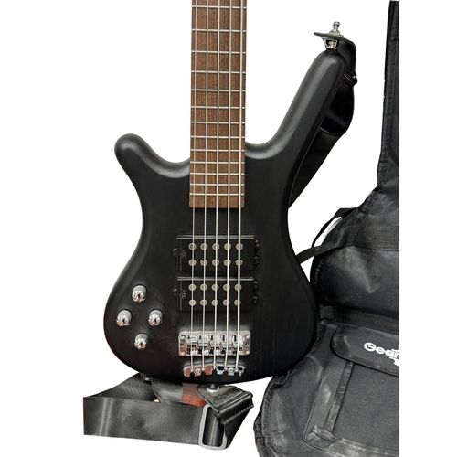 784 - A Warwick Rock Bass 5 string electric bass guitar. With a case.