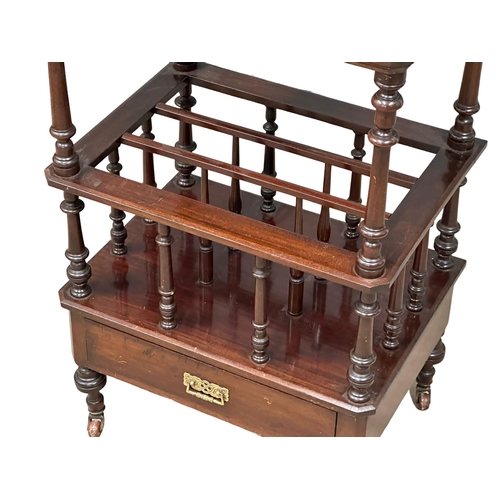 362 - A Late 19th Century Victorian mahogany Canterbury. 54x41x94cm