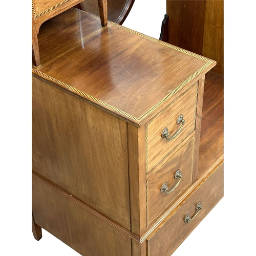 833 - A large Edwardian inlaid mahogany dressing table. 122x58x200cm