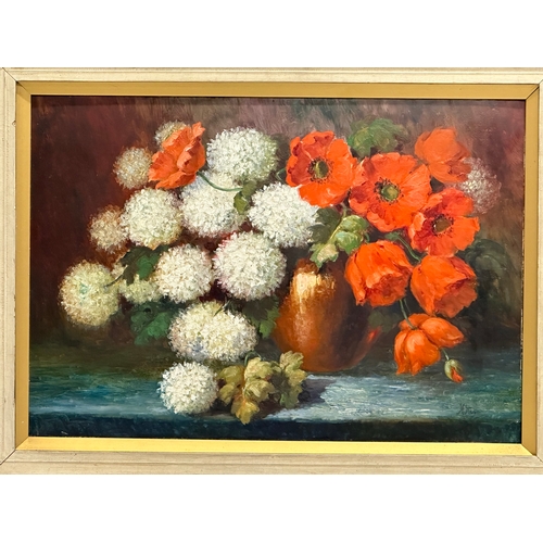 481 - A signed Still Life oil on board. 51x35cm. Frame 63x47cm.