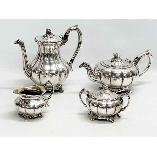 988 - A 7 piece Georgian style silver plated tea service.