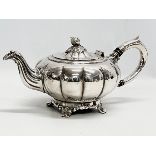 988 - A 7 piece Georgian style silver plated tea service.